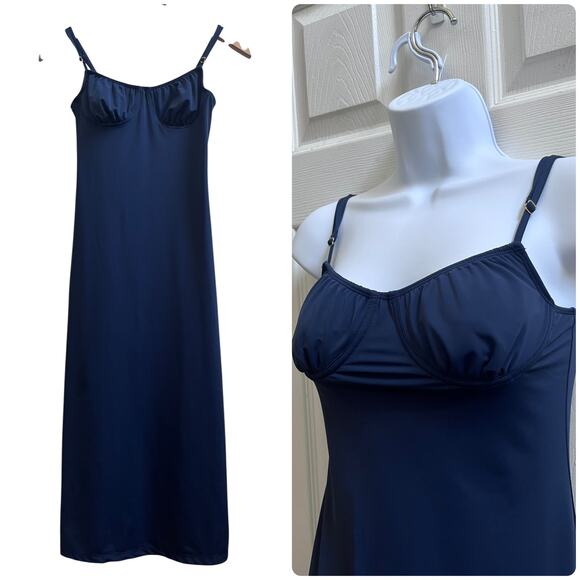 Danielle Bernstein Blue Milkmaid Adjustable Spaghetti Straps Dress Size Small - Picture 8 of 13